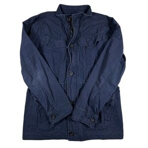 Abercrombie & Fitch Bomber Jacket Womens Size M Navy Blue Cotton Utility Retro